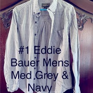 Eddie Bauer Mens Button Down Shirt-Medium